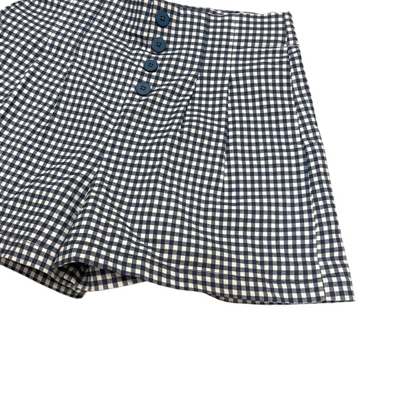 SOLD 🔴 Shinestar high waisted shorts size L W29 gingham vichy print blue white - Picture 12 of 13